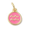 Real 18K Gold Plated Brass Enamel Charms KK-L216-001G-E04-1