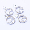 Brass Micro Pave Cubic Zirconia Pendants KK-P133-12P-NR-1
