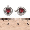 304 Stainless Steel Cubic Zirconia Pendants STAS-A076-02P-03-3