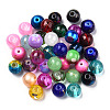 Mixed Style & Mixed Color Round Spray Painted Glass Beads DGLA-X0003-8mm-1
