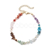 Chakra Natural Rose Quartz & Amethyst & Apatite & Aquamarine & Green Aventurine & Tiger Eye & Carnelian Chip Beaded Bracelets for Women BJEW-JB11741-02-2