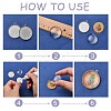 Tibetan Style Alloy Flat Round Pendant Cabochon Settings TIBEP-Q045-068G-AS-RS-6