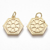 Brass Pendant Settings For Enamel KK-S356-003G-NF-1