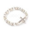 Electroplate Glass Beads Stretch Bracelets BJEW-JB04830-01-1