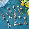 18Pcs 9 Styles Alloy Replacement Zipper Sliders with Sun Moon Star Charms HJEW-TAC0088-5