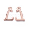 Rose Gold Plated Alloy Letter Pendants X-PALLOY-J718-01RG-L-1