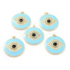 Real 18K Gold Plated Brass Micro Pave Cubic Zirconia Pendants ZIRC-L100-084G-01-1