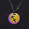 Rainbow Color Stainless Steel Constellation Pendant Necklace for Women ZODI-PW0001-039I-1