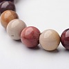 Natural Mookaite Round Beaded Stretch Bracelets BJEW-F203-07-3