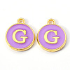 Golden Plated Alloy Enamel Charms ENAM-S118-10G-1