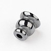 Smooth Electroplate Non-Magnetic Synthetic Hematite Buddhist Beads G-I175-33-4