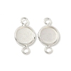 Flat Round Brass Connector Cabochon Settings KK-K414-13G-S-1