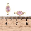 SHEGRACE Brass Pave Cubic Zirconia Oval Connector Charms XGRQ2O133-439B-G-3