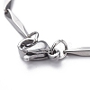 Tarnish Resistant Unisex 201 Stainless Steel Bar Link Chain Bracelets BJEW-L637-35A-P-3