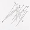 Silver Color Plated Brass Ball Head Pins X-KK-RP0.6x30mm-S-1