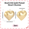 5Pcs Heart Brass Pendants KK-BBC0025-58A-2