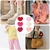 18Pcs 6 Colors Heart Handmade Crochet Cotton Appliques AJEW-FG0002-47-5