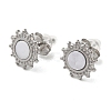 Non-Tarnish 304 Stainless Steel Embossing Stud Earrings LS-EJEW-U001-06P-01-2