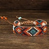 Bohemian Style Glass Bead Braided Bracelets ZD3902-1-1