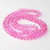 Drawbench Transparent Glass Round Beads Strands X-GLAD-Q012-8mm-03-2