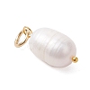 2Pcs 2 Colors Natural Cultured Freshwater Pearl Rice Pendants PALLOY-JF04200-5