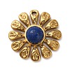 Dyed Natural Lapis Lazuli Flower Pendants STAS-R009-05G-02-1