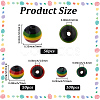 200Pcs 3 Styles Ghana Jamaica Reggae Stripe Resin Beads RESI-SP0001-55-2