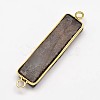 Rectangle Electroplated Natural Druzy Crystal Agate Links connectors G-A144-02E-2