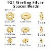 Beebeecraft 15Pcs 3 Size Sterling Silver Spacer Beads STER-BBC0001-95G-2