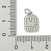 Rack Plating Brass Micro Pave Clear Cubic Zirconia Charms KK-G501-01M-P-3