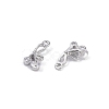 Brass Micro Pave Clear Cubic Zirconia Pendants KK-K351-46E-P-2