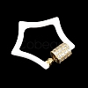 Star Brass Micro Pave Clear Cubic Zirconia Screw Carabiner Clasps KK-B167-01C-01G-2