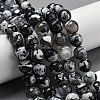 Faceted Natural Fire Crackle Agate Beads Strands G-F447-12mm-N13-1