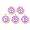 Golden Plated Alloy Enamel Charms ENAM-S118-10C-2