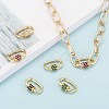 Brass Micro Pave Cubic Zirconia Screw Carabiner Lock Charms ZIRC-G156-11G-5