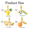 1Pc Sport Theme Brass Enamel European Dangle Charms KK-YW0002-64-3