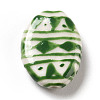 Handmade Printed Porcelain Beads PORC-F005-01B-2