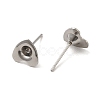 Non-Tarnish Heart 201 Stainless Steel Stud Earring Findings STAS-Q315-01P-2