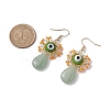 Natural Green Aventurine Dangle Earrings EJEW-MZ00169-03-3