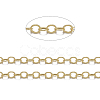 Brass Flat Oval Cable Chains X-CHC025Y-G-1