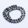 Natural Hawk's Eye Beads Strands G-L478-03-6mm-3