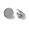 304 Stainless Steel Flat Round Brooch Brooch Base Settings STAS-S172-10A-P-1