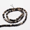Faceted Natural Agate Round Beads Strands G-E318B-4mm-04-2