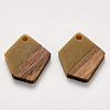 Resin & Walnut Wood Pendants X-RESI-S384-003A-A02-1