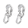 Clear Cubic Zirconia Interlocking Twist Oval Dangle Stud Earrings EJEW-N012-50P-2