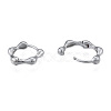 Non-Tarnish 316 Surgical Stainless Steel Bamboo Stick Hoop Earrings for Men Women EJEW-N052-06-3