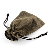 Polyester Imitation Burlap Packing Pouches Drawstring Bags ABAG-R005-9x12-05-3