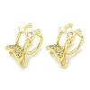 Brass Micro Pave Cubic Zirconia Cuff Earrings EJEW-C104-055G-1