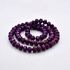 Full Plated Faceted Rondelle Glass Beads Strands GLAA-A024F-FP03-2