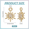 20Pcs Brass Glass Charms KK-BC0014-95-2